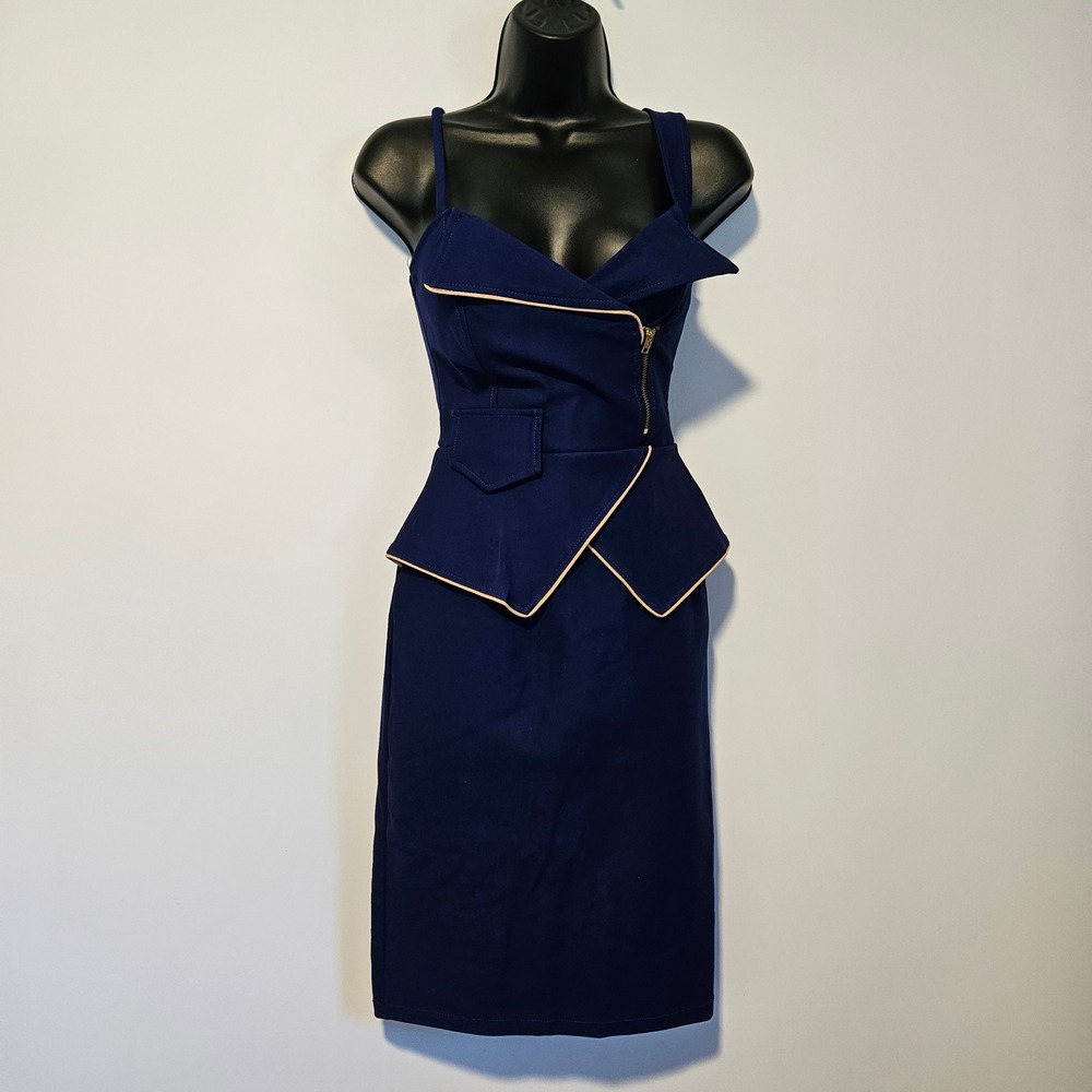 Structured Mini Dress Military Blue Corporeal  Homecoming Hoco Saphhire Blue